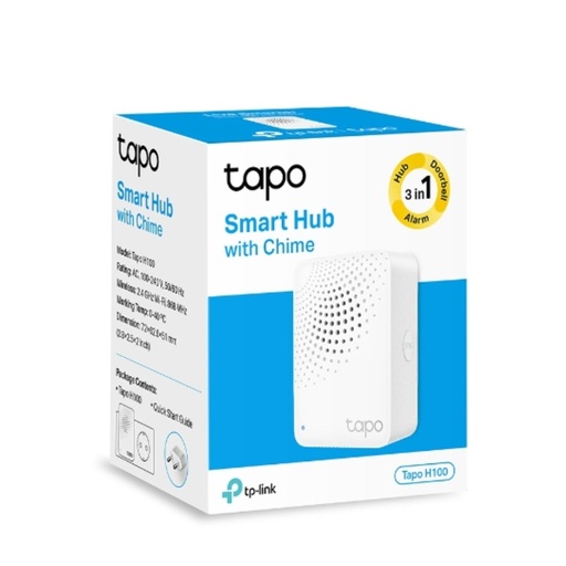 [Tapo H100] TP-Link Tapo Smart IoT Hub with Chime, Whole-Home Coverage, Low-Power Wireless Protocol , Smart Alarm, Smart Doorbell (Tapo H100）