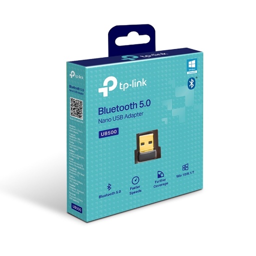 [UB500] TP-Link UB500 Bluetooth 5.0 Nano USB 2.0 Adapter, Add Bluetooth To Your Devices, Wireless Connectivity, Windows 10/8.1/7, Plug and Play