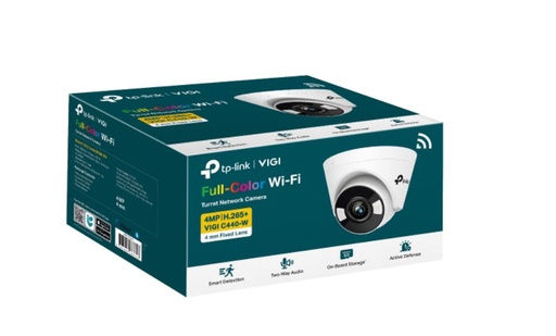[VIGI C440-W(4mm)] TP-Link VIGI 4MP C440-W(4mm) Full-Colour Wi-Fi Turret Network Camera,4mm Lens, Smart Detection, 3YW
