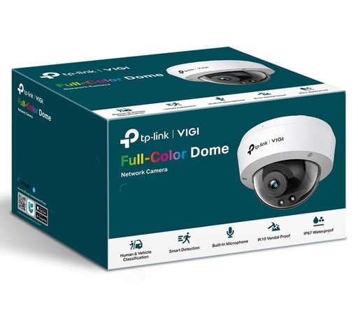 [VIGI C250(2.8mm)] TP-Link VIGI 5MP C250(2.8mm) Full-Color Dome Network Camera 2.8mm Lens, Smart Detection, 2YW