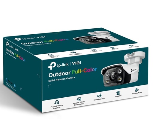 [VIGI C350(4mm)] TP-Link VIGI 5MP C350(4mm) Full-Colour Bullet Network Camera, 4mm Lens, Two-Way Audio, Smart Detection, 3YW