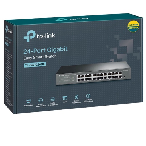 [6935364021245] TP-Link TL-SG1024DE 24-Port Gigabit Desktop/Rackmount Easy Smart Switch energy-efficient L2 Features Supports MAC 128xVLAN 48Gbps Switching Capacity