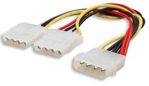 [9320201001004] Astrotek Internal Power Molex Cable 20cm - 5.25" 4 pins Male to 2x 5.25" 4 pins Female 18AWG RoHS ~ CB8W-MOLEX-PWR