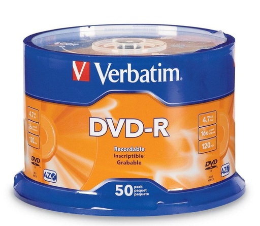 [23942951018] Verbatim DVD-R 4.7GB 50pk Spindle 16x