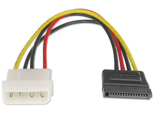 [9320201000441] Astrotek SATA Power Cable 15cm 4 pins Male to 15 pins Female 18AWG RoHS LS