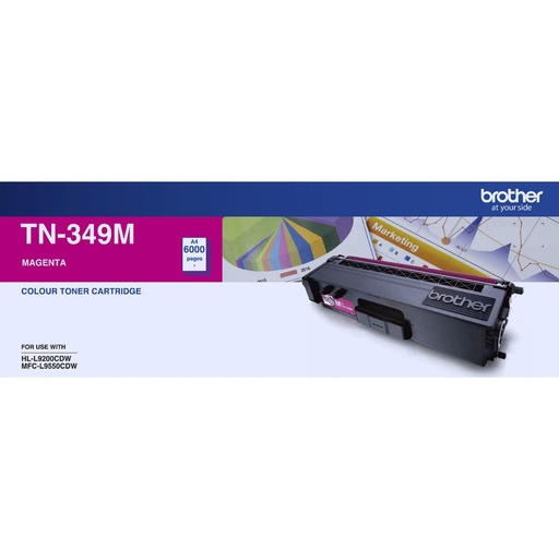 [4977766734042] Brother TN-349M AYS *EXCLUSIVE TO B2B* Colour Laser Toner-Super High Yield Megenta- HL-L9200CDW MFC-L9550CDW - 6000Pages