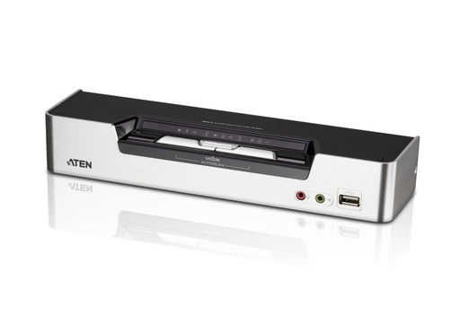 [4710423779679] Aten Desktop KVMP Switch 2 Port Dual Display DVI Dual Link w/ audio, 2x Custom KVM Cables Included, 2x USB Port, Selection Via Front Panel