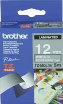 [4977766674805] TAPE WHITE ON LIGHT GRAY 12MM
