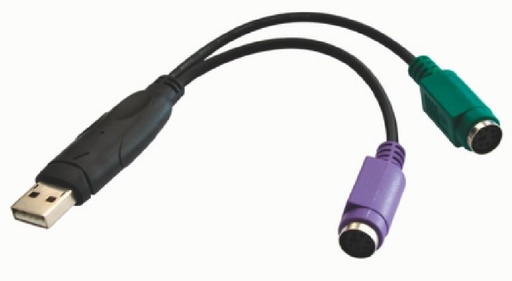 [9320200600796] Astrotek USB 2.0 to PS2 Cable 15cm - for Mouse Keyboard Black Colour RoHS