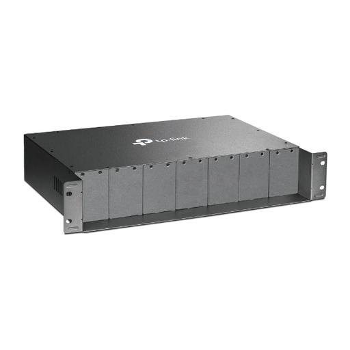 [6935364030384] TP-Link MC1400 19" 2U Rackmount Chassis for 14-Slot Media Converters, Redundant Power Supply, Hot-Swappable, Mounted,Two Cooling Fans