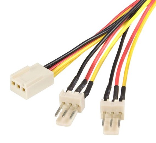 [9320201002063] Astrotek Fan Power Cable 20cm - 2x3pin Male to 3 pins Female - for Computer PC Cooler Extension Connectors Black Sleeved
