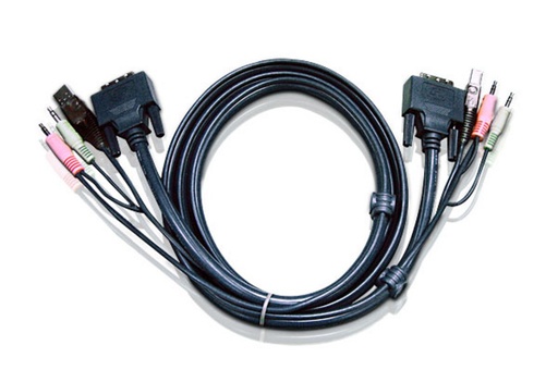 [4710423774865] Aten KVM Cable 3m with DVI-D (Single Link) USB  Audio to DVI-D (Single Link), USB  Audio (LS)