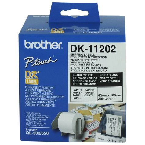 [4977766628143] White Shipping/Name Badge Labe 62mmX100mm,300 labels per roll
