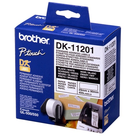 [4977766628112] WHITE STANDARD ADDRESS LABELS, 29MM X 90MM 400 LABELS PER ROLL Brother White Standa