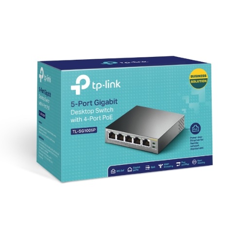 [6935364083212] TP-Link TL-SG1005P 5-Port Gigabit Desktop Switch with 4-Port PoE 56W