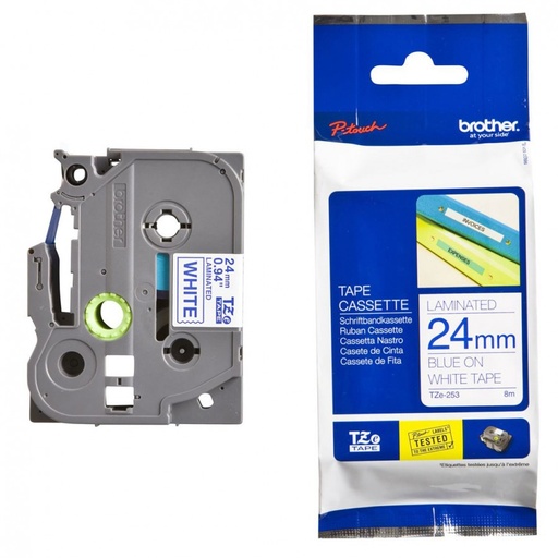 [4977766681469] Brother 24MM Blue On White TZ Tape