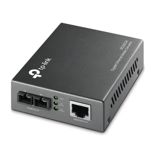 [6935364030438] TP-Link MC200CM 1000Mbps RJ45 to 1000Mbps multi-mode SC fiber Converter, Full-duplex, up to 550m, switching power adapter, chassis TL-MC1400 rack-moun