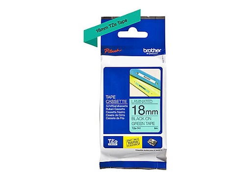 [4977766682466] Brother 18mm Blk on Green Tape