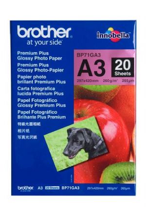 [4977766658409] Brother A3 Premium Plus Glossy 20 Sheets - 260GSM