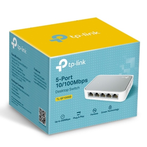 [6935364020064] TP-Link TL-SF1005D 5-port 10/100M mini Desktop Switch, 5 10/100M RJ45 ports, Plastic case, Supports Auto MDI / MDIX