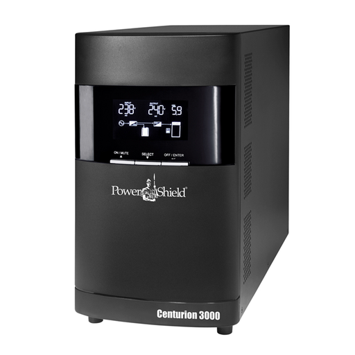 [9346909000217] PowerShield Centurion Tower UPS 3000VA/2700W, 15A input, 4 AUS sockets, hot-swappable batteries, 2-year warranty