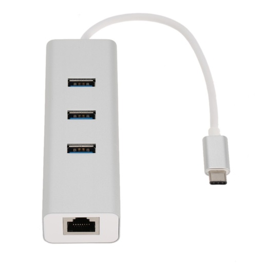 [9320422518572] Astrotek USB-C to LAN + 3 Ports USB3.0 Hub Gigabit RJ45 Ethernet Network Adapter Converter 15cm for iPad Pro Macbook Air Samsung Galaxy MS Surface
