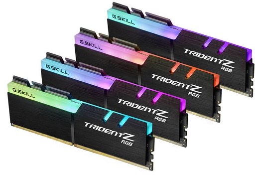 [4719692014986] G.SKILL F4-3200C16Q-32GTZR 32GB (4 x 8GB)/ PC4-25600 / DDR4 3200 Mhz/ Timings 16-18-18-38/ Voltage 1.35V/ Trident Z RGB