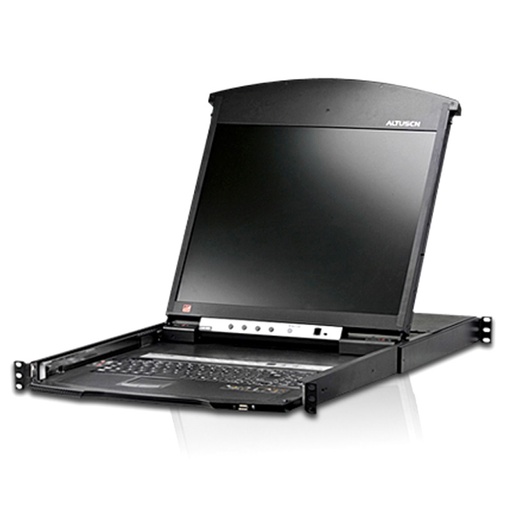 [4719264642616] Aten 8 Port Dual Rail CAT5 LCD KVM over IP Switch w/ Daisy Chain 19" LED-Backlit LCD Monitor,Touchpad, PS/2-USB, Local/Remote Share Access, Rackmount