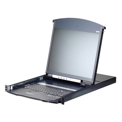 [4719264645297] Aten 16 Port Dual Rail CAT5 LCD KVM over IP Switch 19" LED-Backlit LCD Monitor, Touchpad PS/2-USB Local/Remote Share Acess, Multi-interface, Rackmount
