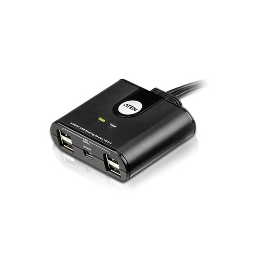 [4710423778764] Aten Peripheral Switch 2x4 USB 2.0, 2x PC, 4x USB 2.0 Ports, Remote Port Selector, Plug and Play, Hot Pluggable