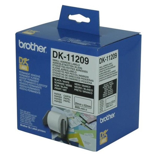 [4977766628136] Brother White Small Address Label 29mmX62mm,800 labels per roll