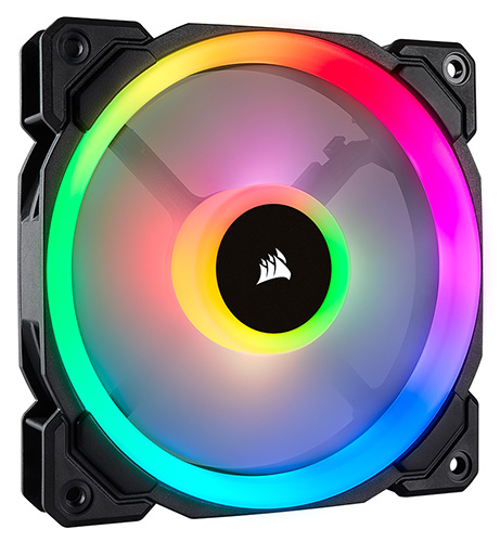 [843591032445] Corsair Light Loop Series,  LL140 RGB, 140mm Dual Light Loop RGB LED PWM Fan, Single Pack
