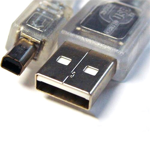 [9341756006184] 8Ware USB 2.0 Cable 3m A to B 4-pin Mini Transparent Metal Sheath UL Approved