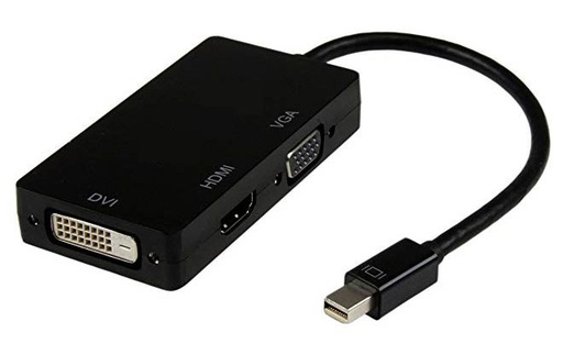 [9341756012154] 8ware 3 in1 Thunderbolt Mini DP DisplayPort to HDMI DVI VGA Hub Adapter Converter Cable for MacBook Air Mac Mini Microsoft Surface Pro 3/4/5