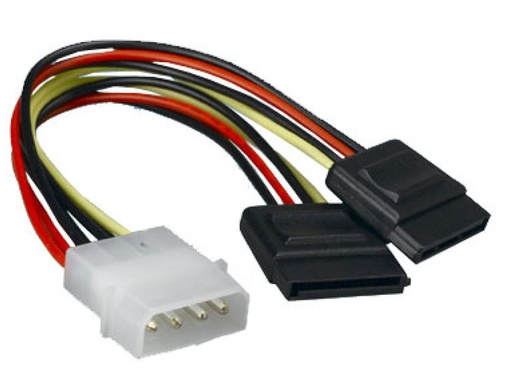 [9320201000519] Astrotek Internal Power to SATA Molex Cable - 4 pins to 2x 15 pins 18AWG RoHS
