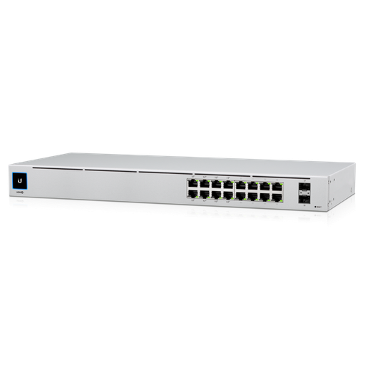 [817882028639] Ubiquiti UniFi 16-port Managed Gigabit Switch - 8x PoE+ Ports, 8x Gigabit Ethernet Ports, 2x SFP , 42W, Touch Display, Fanless , GEN2, 2Yr Warr