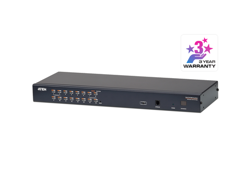 [4710423776760] Aten Rackmount KVM Switch 16 Port Multi-Interface Cat 5, KVM Cables NOT Included, Daisy Chainable for up to 512 Devices,