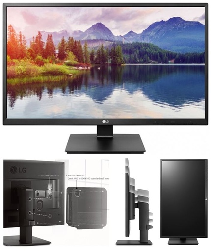 [8806087804454] LG 23.8" FHD IPS Business Monitor 1920x1080 16:9 5ms Height Adjustment Tilt Swivel Pivot VESA DP HDMI USB2.0 D-Sub Headphone Audio 3yrs