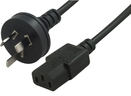 [9320422518664] Astrotek AU Power Cable 2m - Male Wall 240v PC to Power Socket 3pin to IEC 320-C13 for Notebook/AC Adapter Black AU Certified