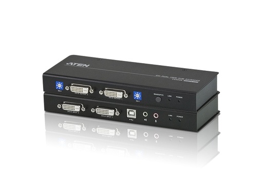 [4719264640025] Aten DVI Dual View KVM Extender with Audio, RS232, EDID mode support, Sun/Mac KB/MS support