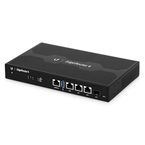 [817882020633] Ubiquiti EdgeRouter 4 - 3Port Gigabit Router, 1 SFP Port- 1GHz Quad Core Processor - 1GB RAM,  2Yr Warr