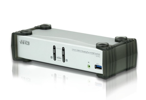 [4719264645037] Aten Desktop KVMP Switch 2 Port Single Display DisplayPort w/ audio, Cables Included, 2x USB Port, Selection Via Front Panel