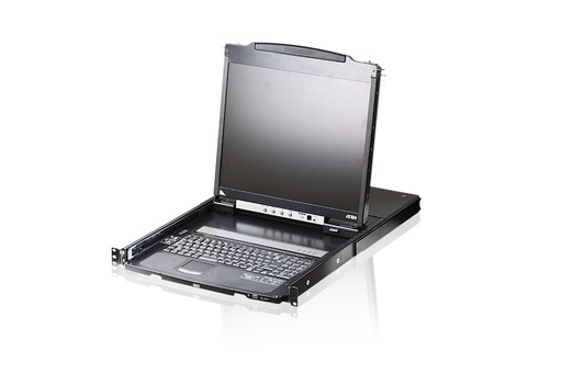 [4719264642524] Aten Rackmount Dual Rail LCD Console VGA PS/2-USB w/ 19" LCD Display, 1x Custom KVM Cable Included, 1280x1024@75hz Display, LED Illumination