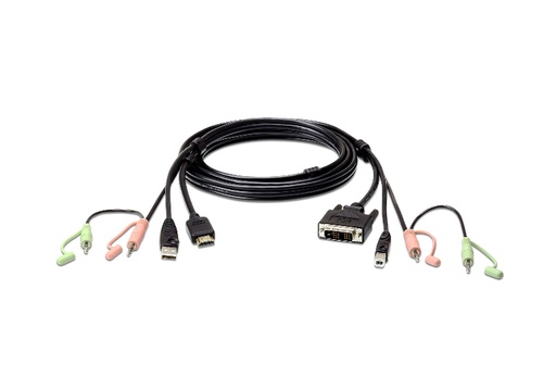 [4719264645648] Aten KVM Cable 1.8m with HDMI, USB  Audio to DVI-D (Single Link), USB  Audio