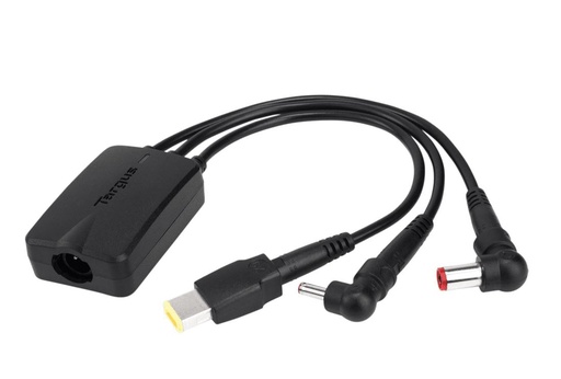 [92636324711] Targus 3-Way Active DC Charging Cable 3 Pin - Accommodates up to 3 different Power Tips/SecureFix clips for Semi-Permanent (LS)