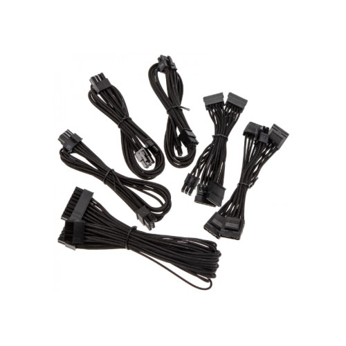 [843591094115] For Corsair SFX PSU - Professional Individually sleeved DC Cable Pro Kit, SF Series, Type 4 (Generation 3), BLACK - CP-8920202 (LS)