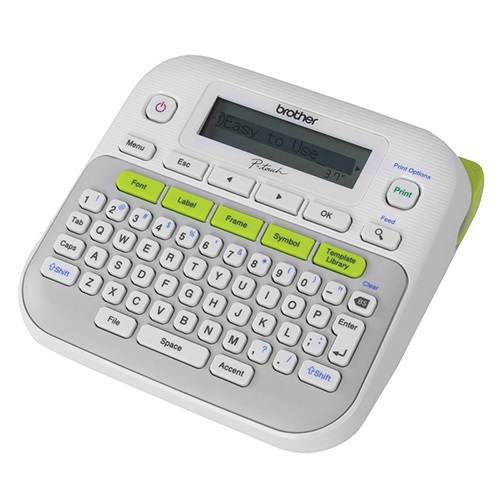 [4977766754903] Brother PT-D210 GRAY/WHITE ACCENT GREEN DESKTOP LABELLER - 3.5-12MM TZE TAPE MODEL 3 years Warranty