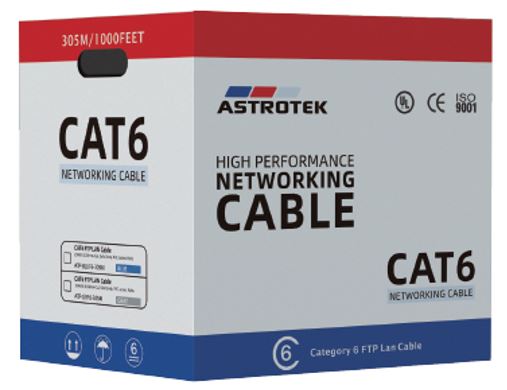 [9320422519562] Astrotek CAT6 FTP Cable 305m Roll - Blue Full 0.55mm Copper Solid Wire Ethernet LAN Network 23AWG 0.55cu Solid 2x4p PVC Jacket