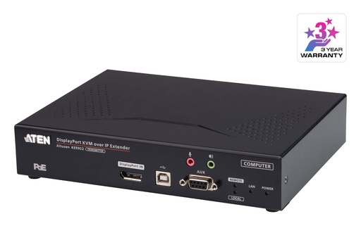 [4719264648762] Aten 4K DP Single Display KVM over IP Transmitter with Power over Ethernet, power adapter not included
