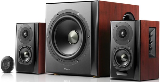 [6923520265657] Edifier S350DB 2.1 Bluetooth Multimedia Speakers w/Subwoofer - 3.5mm/Optical/BT 5.1 AptX Wireless Sound/ Remote Control/8inch Booming Subwoofer